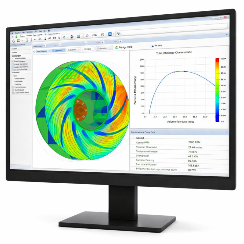 Hiệu suất quạt ly tâm được tính toán trên máy tính đồng thời kiểm nghiệm theo thực tế
