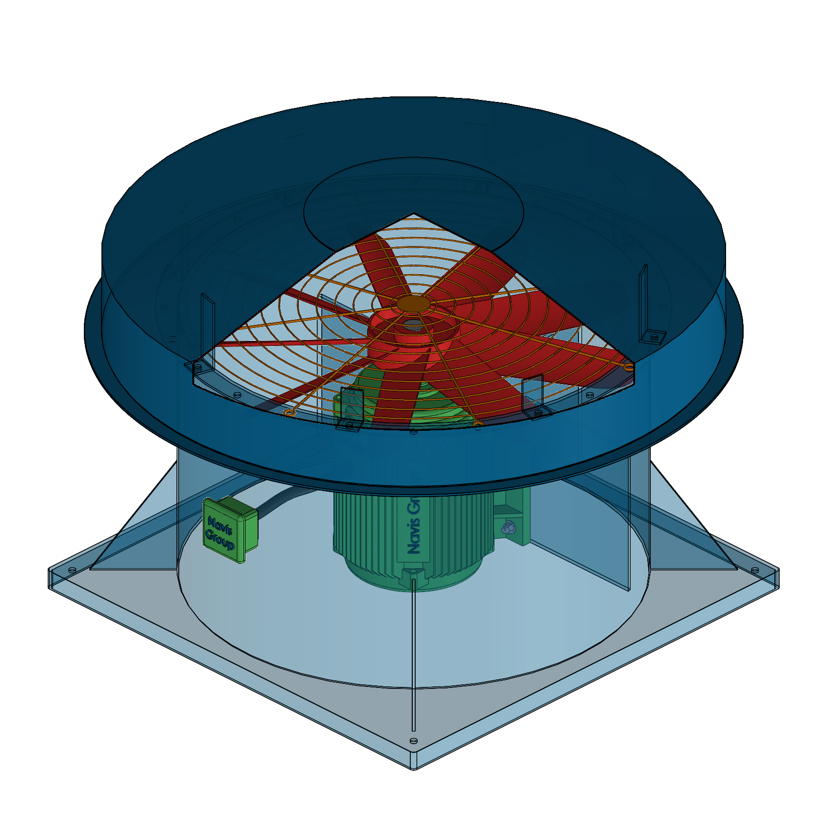 Cấu tạo quạt hút mái hướng trục Navis Group