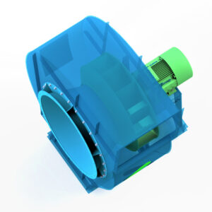 Cấu tạo quạt ly tâm tăng áp, hút khói sử dụng cánh bản phẳng nghiêng về phía sau BI