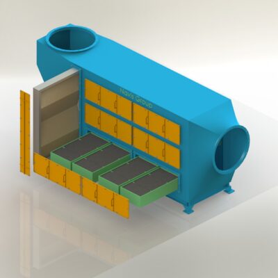 Hấp phụ than hoạt tính kiểu ngang sử dụng than hoạt tính dạng khối để hấp phụ khí thải