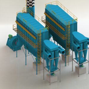 Hệ thống xử lý bụi có sử dụng tách bụi Cyclone và lọc bụi túi vải