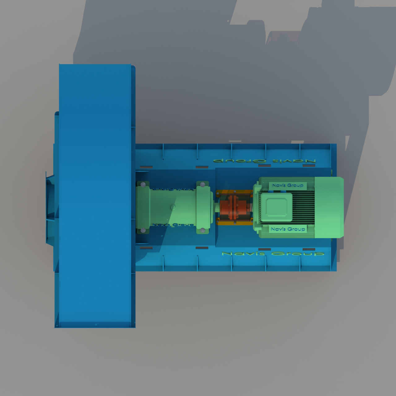 Quạt ly tâm chịu nhiệt thuộc dòng quạt ly tâm cao áp, truyền động khớp nối