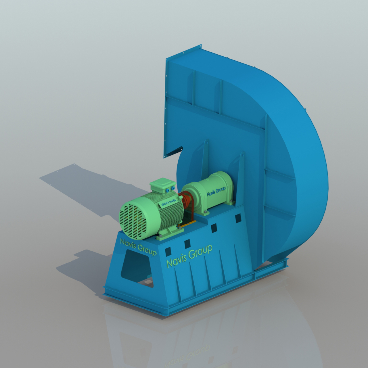 Quạt chịu nhiệt NCF-BCH-C với áp suất cao, lưu lượng lớn, thiết kế cánh cong về phía sau tạo lực hút khỏe