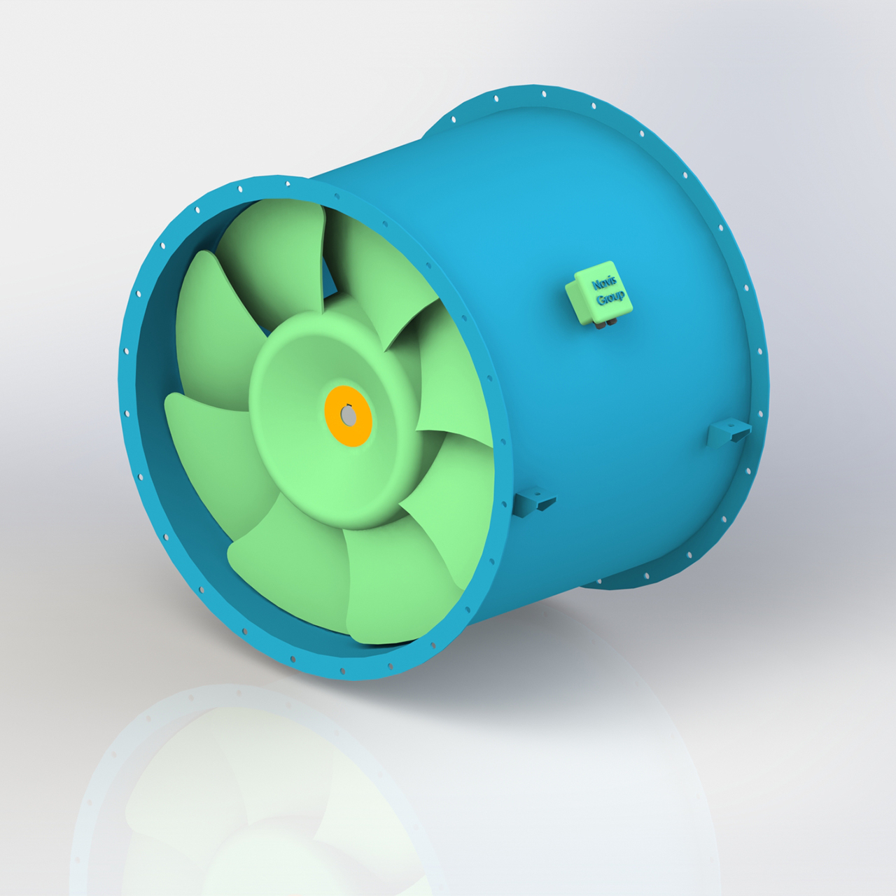 Quạt hướng trục 2 tốc độ NAF-TS-D với cấu tạo cánh cân đều 2 bên tạo lực hút tối ưu ở 2 tốc độ