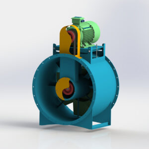 Quạt hướng trục NAF-HR-D truyền động gián tiếp, chịu nhiệt độ cao, phù hợp cho các hệ thống hút khí nóng