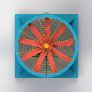 Quạt hút mái hướng trục với cấu tạo cánh dạng thanh dài, hẹp tạo lưu lượng lớn, áp suất thấp