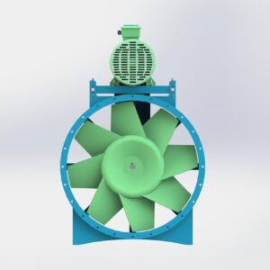 Quạt hướng trục cao áp NAF-HR-B được cấu tạo từ cánh dạng hình thang, cân đều hai bên chắc chắn