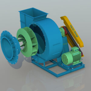 Quạt hút khói lò hơi là dòng quạt trung áp hoặc cao áp, với cấu tạo cánh tiếp tuyến RT