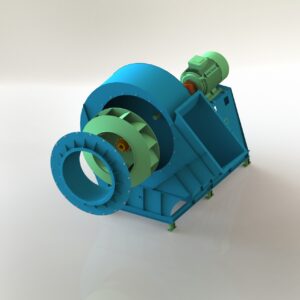 Quạt ly tâm hút bụi thuộc dòng quạt trung áp, truyền động khớp nối