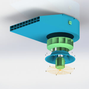 Quạt phản lực ly tâm hay còn gọi là quạt Jet Fans ly tâm, có lực đẩy lớn và áp suất cao