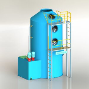 Tháp đệm hấp thụ model NEG-BPS được dùng để xử lý khí có lẫn bụi nhỏ, các loại khí dễ hòa tan vào nước